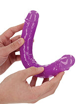 Shots RealRock 12" Double Dong Glow in the Dark - Neon Purple - Empower Pleasure