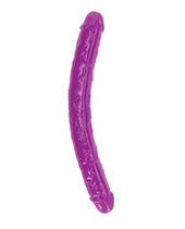 Shots RealRock 15" Double Dong Glow in the Dark - Neon Purple - Empower Pleasure