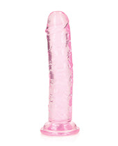 Shots RealRock Crystal Clear 6" Straight Dildo w/Suction Cup - Pink - Empower Pleasure