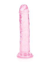Shots RealRock Crystal Clear 6" Straight Dildo w/Suction Cup - Pink - Empower Pleasure