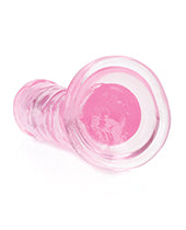 Shots RealRock Crystal Clear 6" Straight Dildo w/Suction Cup - Pink - Empower Pleasure