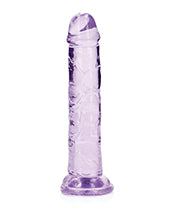 Shots RealRock Crystal Clear 6" Straight Dildo w/Suction Cup - Purple - Empower Pleasure