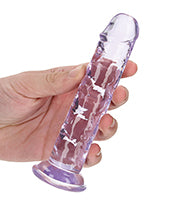 Shots RealRock Crystal Clear 6" Straight Dildo w/Suction Cup - Purple - Empower Pleasure