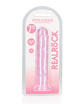 Shots RealRock Crystal Clear 7" Straight Dildo w/Suction Cup - Pink - Empower Pleasure