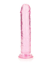 Shots RealRock Crystal Clear 7" Straight Dildo w/Suction Cup - Pink - Empower Pleasure