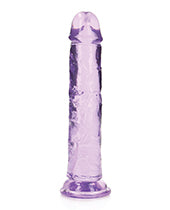 Shots RealRock Crystal Clear 7" Straight Dildo w/Suction Cup - Purple - Empower Pleasure