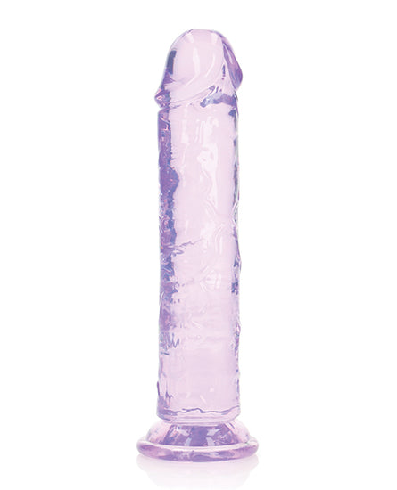 Shots RealRock Crystal Clear 8" Straight Dildo w/Suction Cup - Purple - Empower Pleasure