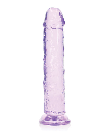 Shots RealRock Crystal Clear 9" Straight Dildo w/Suction Cup - Purple - Empower Pleasure