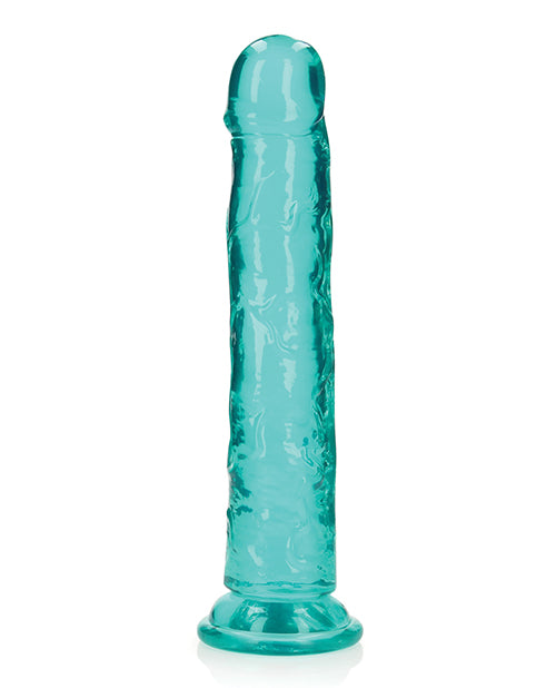 Shots RealRock Realistic Crystal Clear 10" Straight Dildo - Turquoise - Empower Pleasure