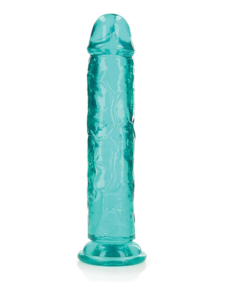 Shots RealRock Realistic Crystal Clear 10" Straight Dildo - Turquoise - Empower Pleasure