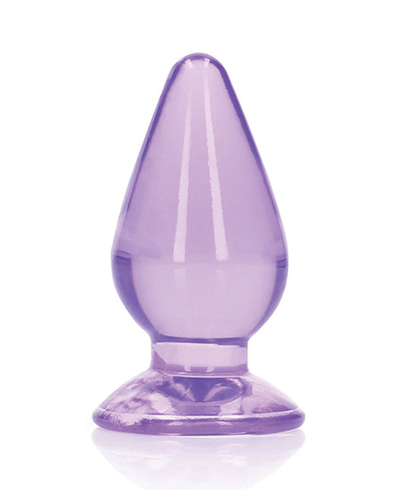 Shots RealRock Crystal Clear 3.5" Anal Plug - Purple - Empower Pleasure