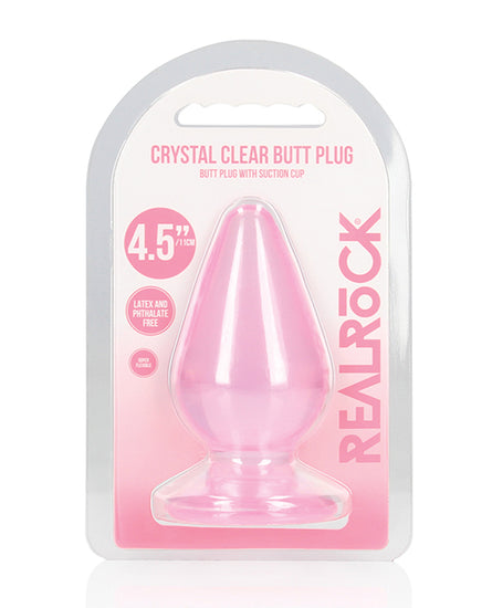 Shots RealRock Crystal Clear 4.5" Anal Plug - Pink - Empower Pleasure