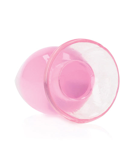 Shots RealRock Crystal Clear 4.5" Anal Plug - Pink - Empower Pleasure