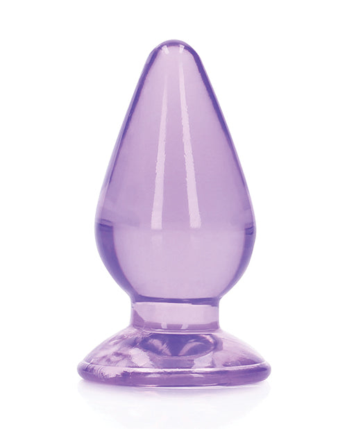 Shots RealRock Crystal Clear 4.5" Anal Plug - Purple - Empower Pleasure