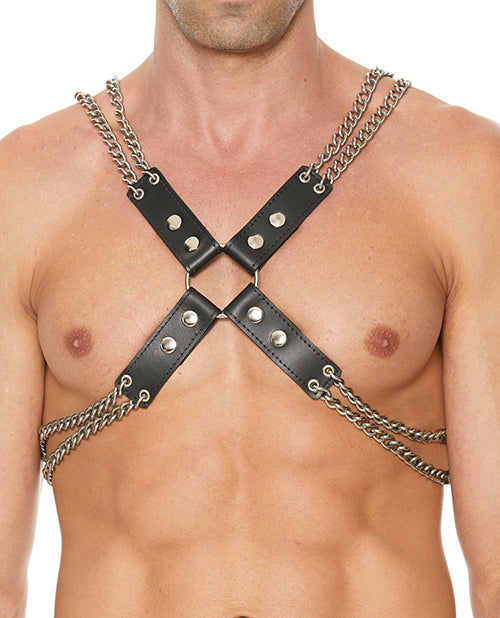 Shots Uomo Chain & Chain Harness - Black - Empower Pleasure