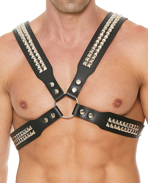 Shots Uomo Men's Pyramid Stud Body Harness - Black - Empower Pleasure