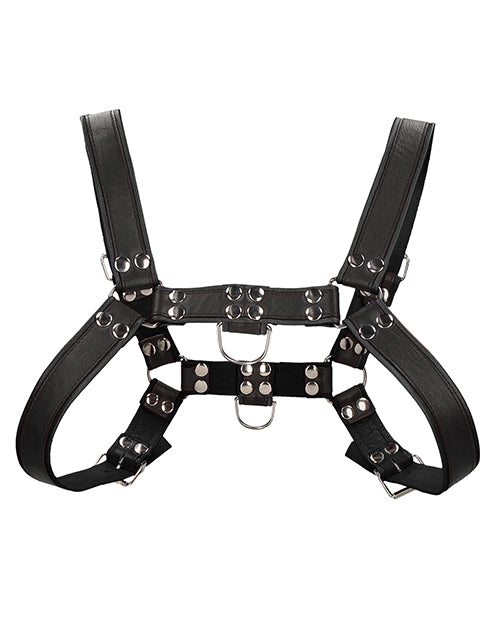 Shots Uomo Chest Bulldog Harness Large/XLarge - Black - Empower Pleasure