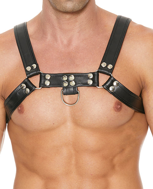 Shots Uomo Chest Bulldog Harness Small/Medium - Black - Empower Pleasure