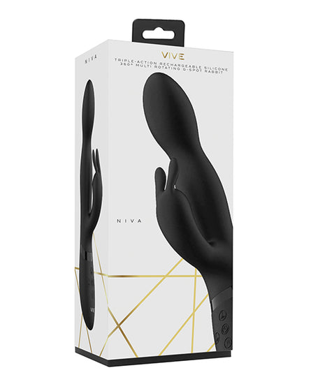 Shots Vive Niva Rotating Rabbit - Black - Empower Pleasure