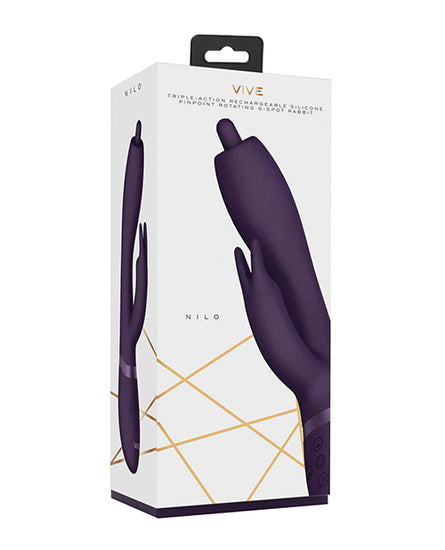 Shots Vive Nilo Pinpoint Rotating G-Spot Rabbit - Purple - Empower Pleasure