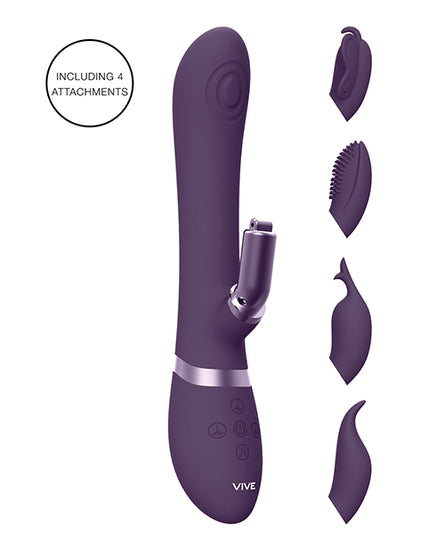 Shots Vive Etsu  Pulse G-Spot Rabbit w/Interchangeable Clitoral Attachments - Purple - Empower Pleasure