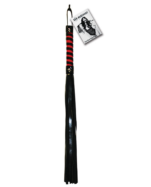 Sex & Mischief Stripe Flogger - Black/Red - Empower Pleasure