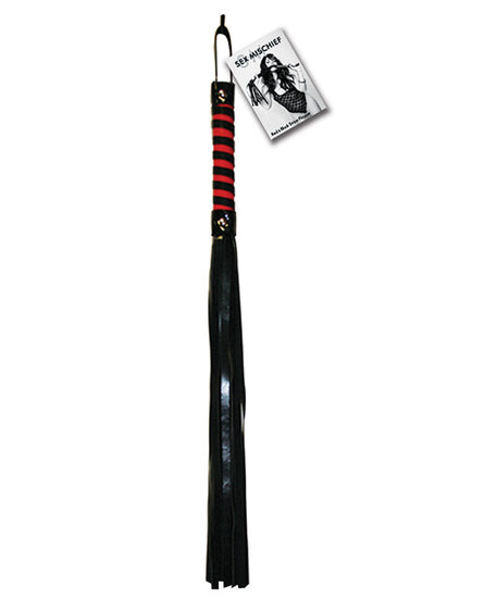 Sex & Mischief Stripe Flogger - Black/Red - Empower Pleasure