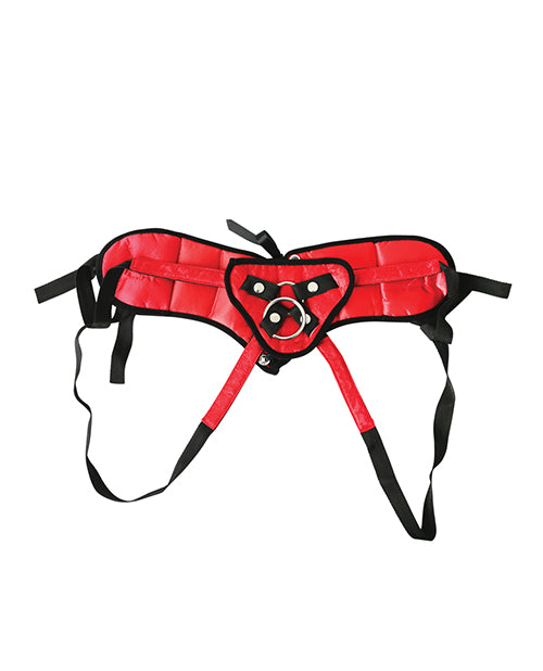 Plus Size Lace w/Satin Strap On Harness - Red
