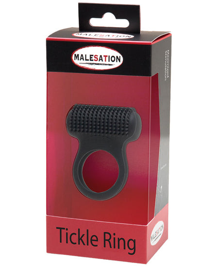 MALESATION Tickle Me Nubbed Cock Ring - Black - Empower Pleasure