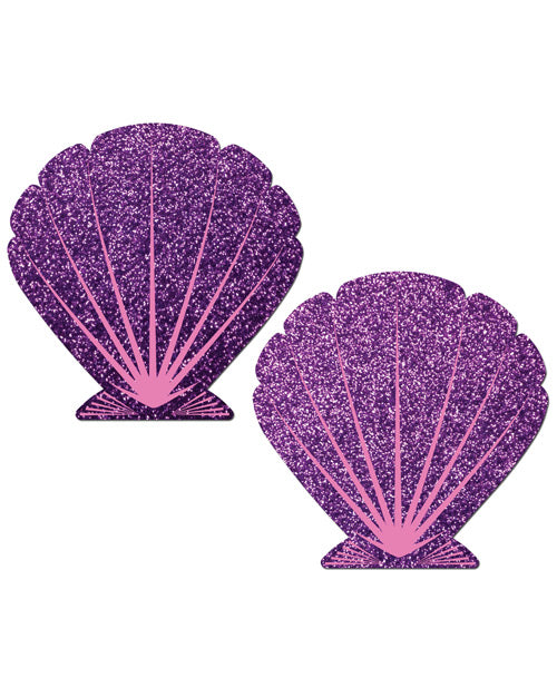 Pastease Mermaid Glitter Seashell - Purple/Pink O/S - Empower Pleasure