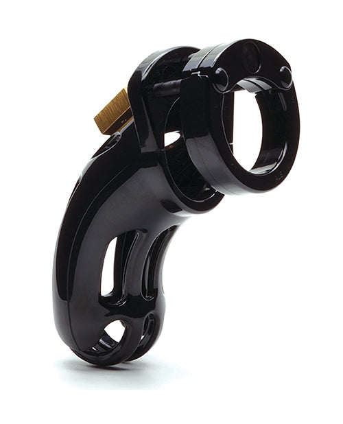 The Curve 3 3/4" Curved Cock Cage & Lock Set  - Black - Empower Pleasure