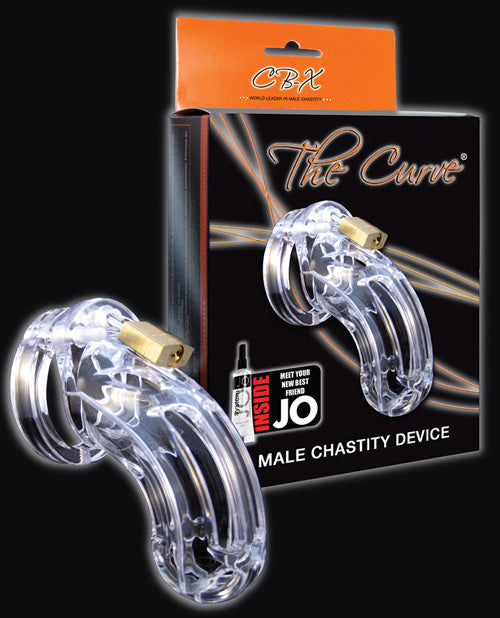 The Curve 3 3/4" Curved Cock Cage & Lock Set - Clear - Empower Pleasure