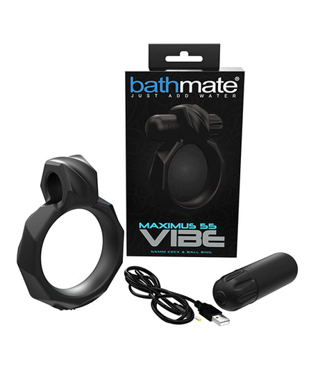 Bathmate Maximus Vibe 55 Cock Ring - Black - Empower Pleasure