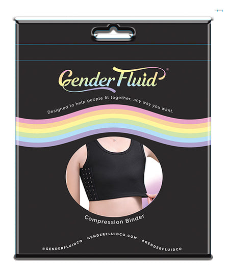 Gender Fluid Chest Compression Binder  - L Black - Empower Pleasure