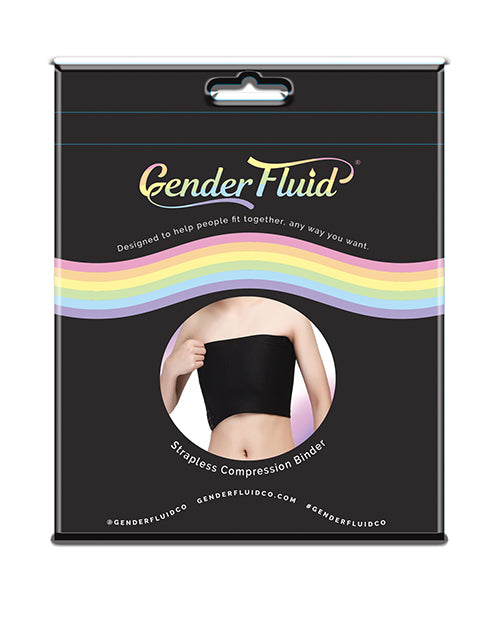 Gender Fluid Strapless Chest Compression Binder - M Black - Empower Pleasure