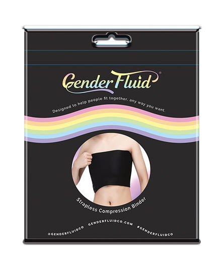 Gender Fluid Strapless Chest Compression Binder - XL Black - Empower Pleasure