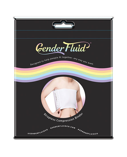 Gender Fluid Strapless Chest Compression Binder - L White - Empower Pleasure