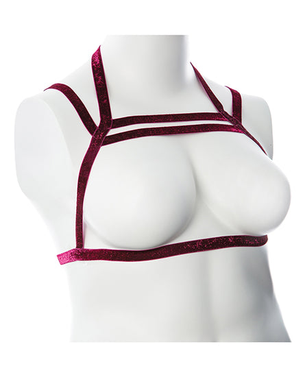 Gender Fluid Sugar Coated Harness -Raspberry Glitter - Empower Pleasure