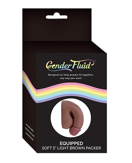 Gender Fluid 5" Equipped Soft Packer - Light Brown - Empower Pleasure