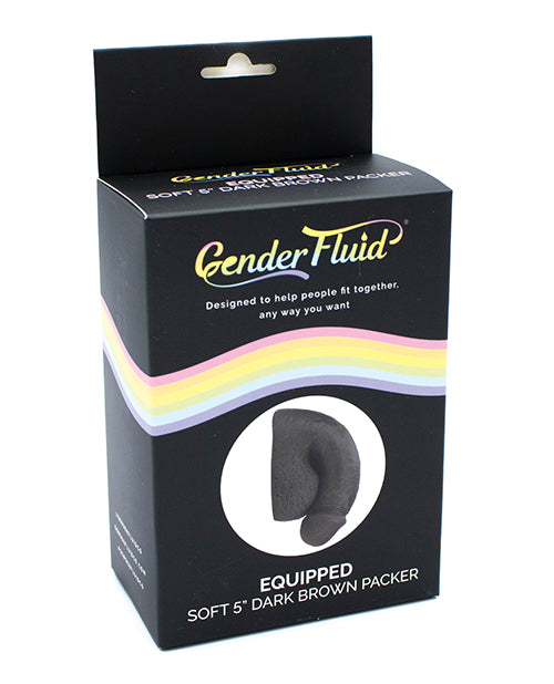 Gender Fluid 5" Equipped Soft Packer - Dark Brown - Empower Pleasure