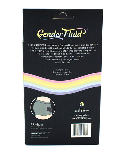 Gender Fluid 5" Equipped Soft Packer - Dark Brown - Empower Pleasure