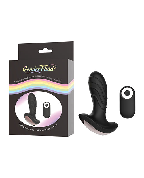 Gender Fluid Buzz Anal Vibe with Remote - Black - Empower Pleasure