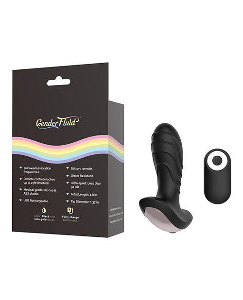 Gender Fluid Buzz Anal Vibe with Remote - Black