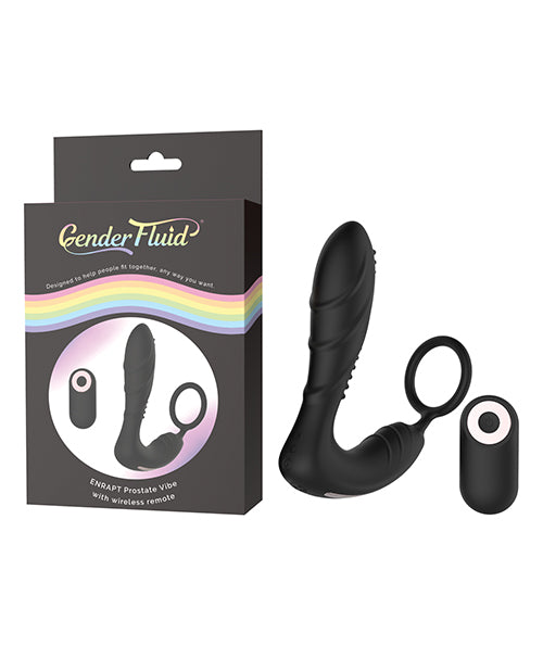 Gender Fluid Enrapt Prostate Vibe with Remote - Black - Empower Pleasure