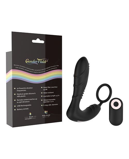 Gender Fluid Enrapt Prostate Vibe with Remote - Black - Empower Pleasure