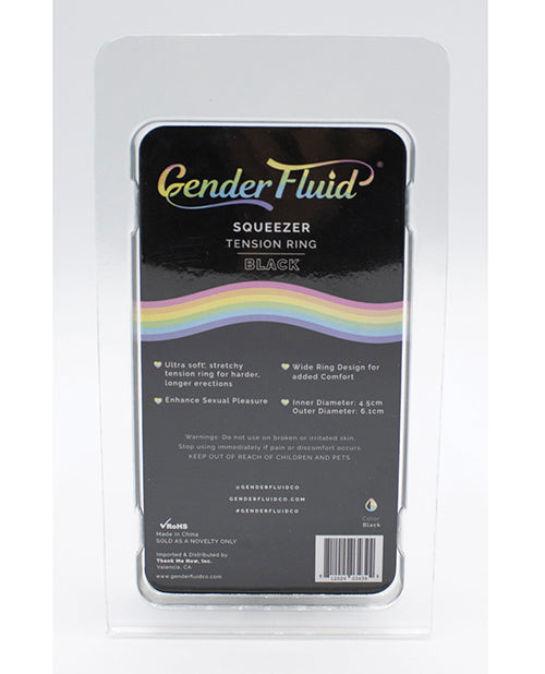 Gender Fluid Squeezer Tension Ring - Black - Empower Pleasure