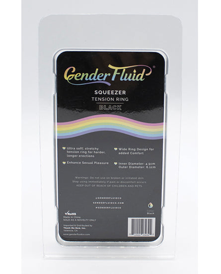 Gender Fluid Squeezer Tension Ring - Black - Empower Pleasure