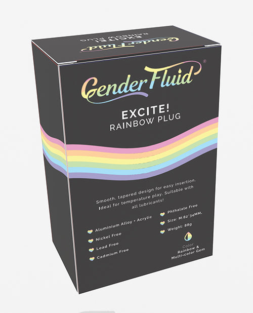 Gender Fluid Excite! Plug - Rainbow - Empower Pleasure