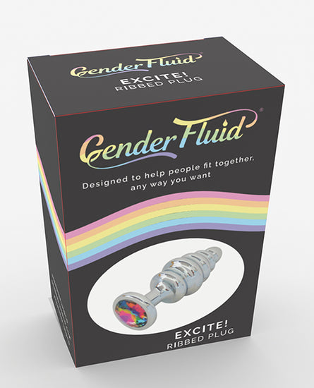 Gender Fluid Excite! Ribbed Plug - Silver - Empower Pleasure