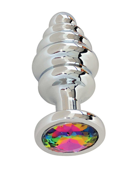 Gender Fluid Excite! Ribbed Plug - Silver - Empower Pleasure